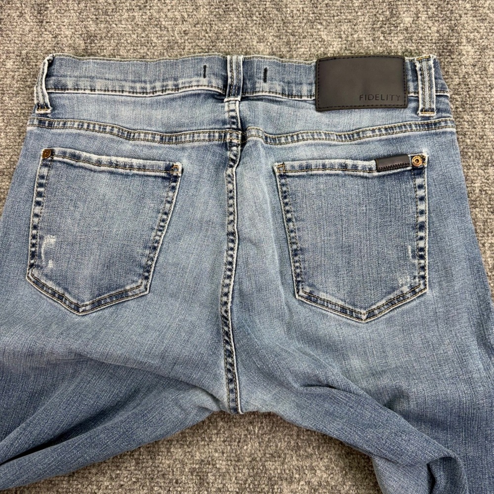 Fidelity Jeans Mens 34 (Fits 32x33.5) Blue Torino Slim Fit Cruz Stretch *FADED - Picture 6 of 16